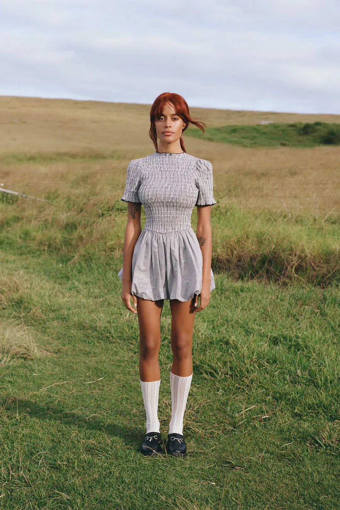 Apres Studio Gingham Bubble Mini Dress Print Size S / AU 8 for rent on The Volte - main image