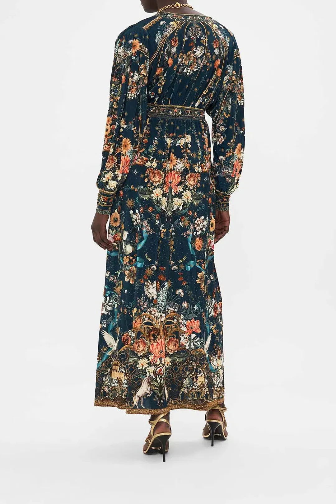 Camilla V Neck Waisted Jersey Dress AU 10 for rent on The Volte - main image