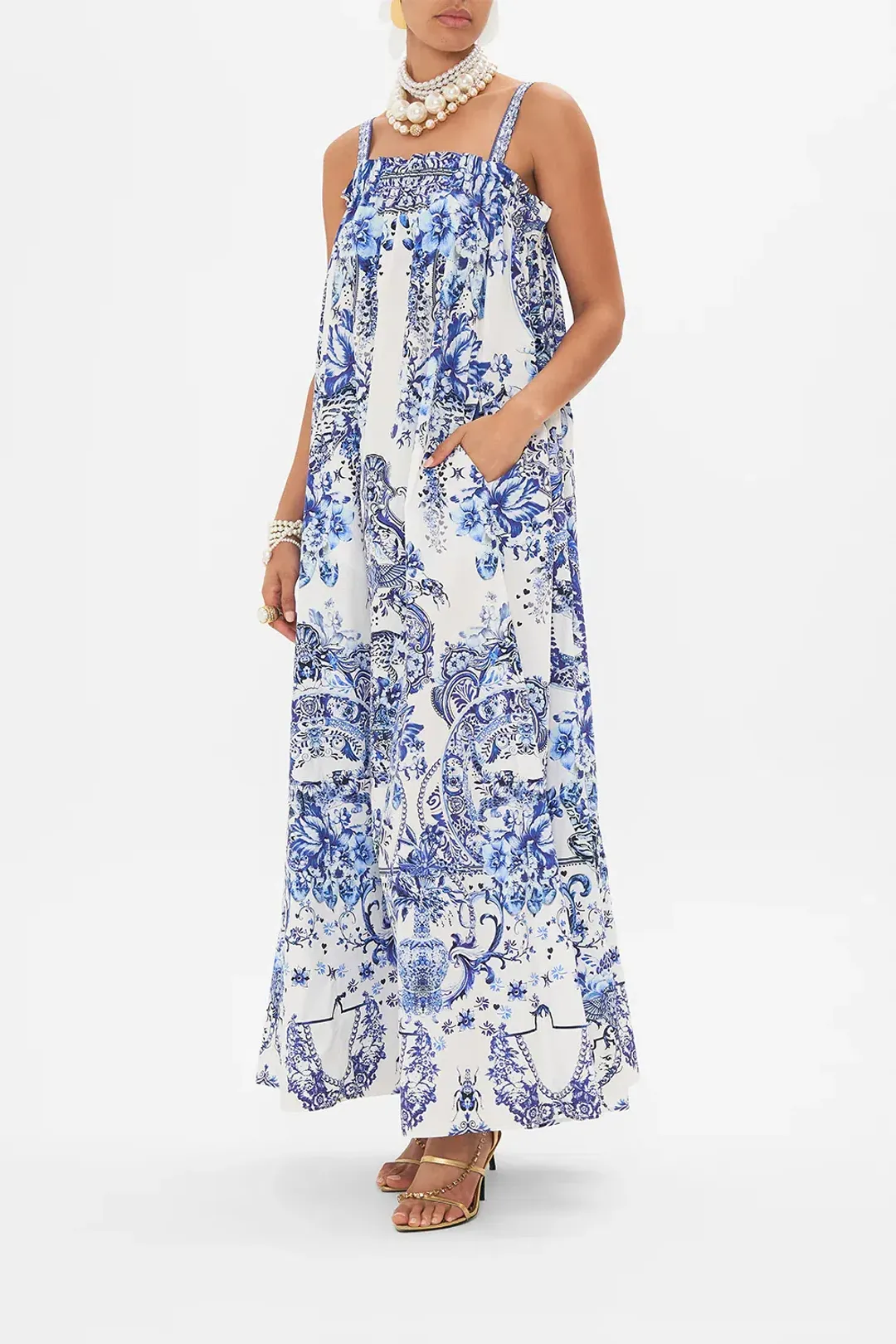 Camilla Wide Strap Sundress Print Size 12 for rent on The Volte - main image