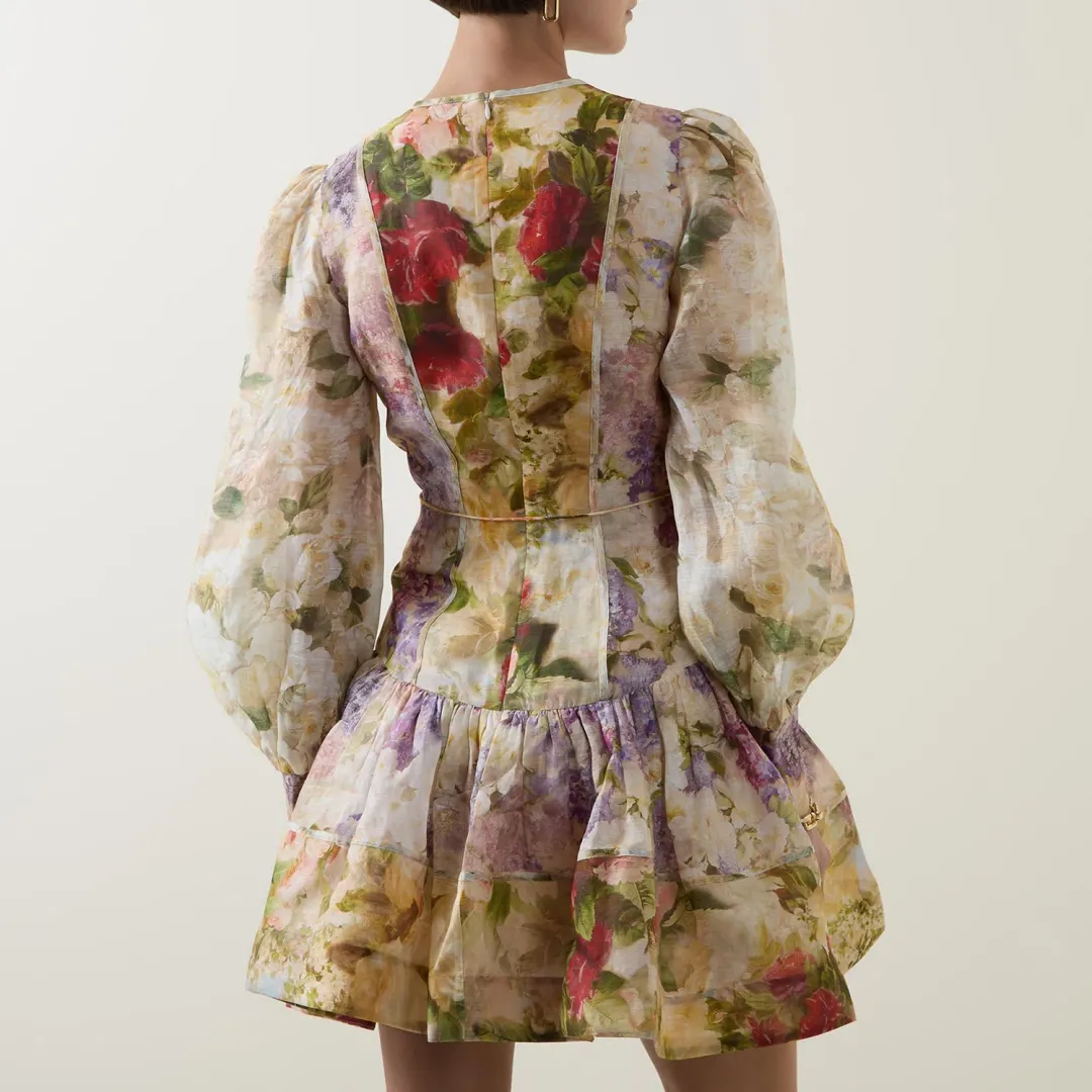 Zimmermann Sensory Flip Dress Mini Dress Floral Size 1 / AU 10 for rent on The Volte - main image