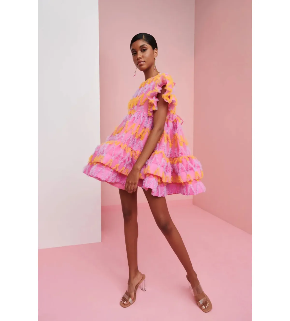 CeliaB Coral Mini Dress Pink Size L/AU 14 - Image 3