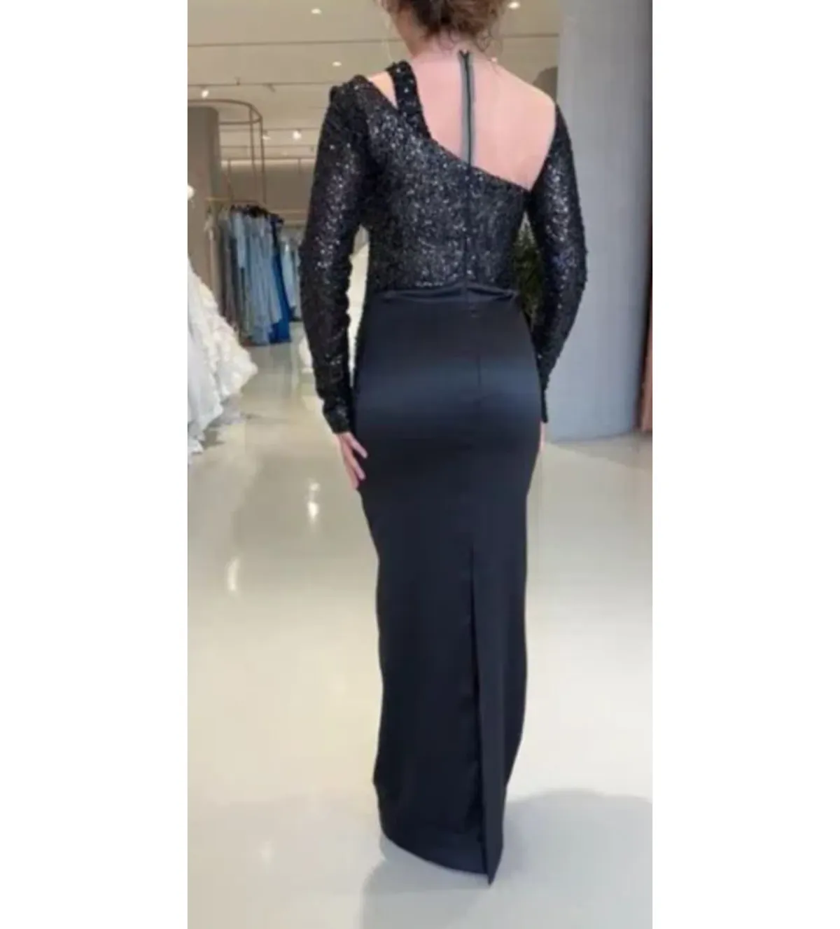 Tabja European Black Evening Maxi Dress Size AU 8 - Image 3