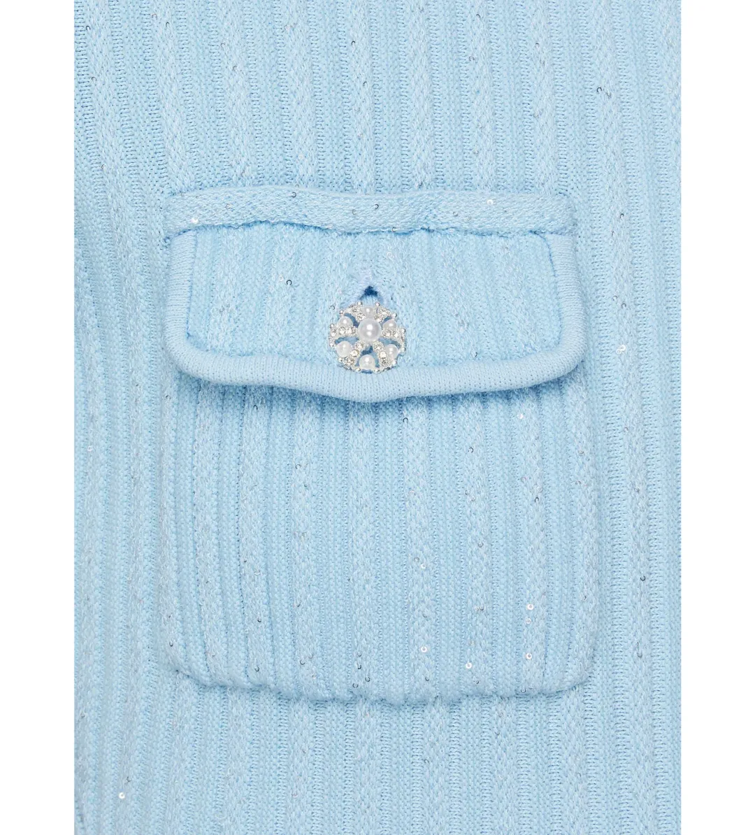 Self Portrait Blue Sequin Knit Mini Dress Size M/AU 8 for rent on The Volte - main image