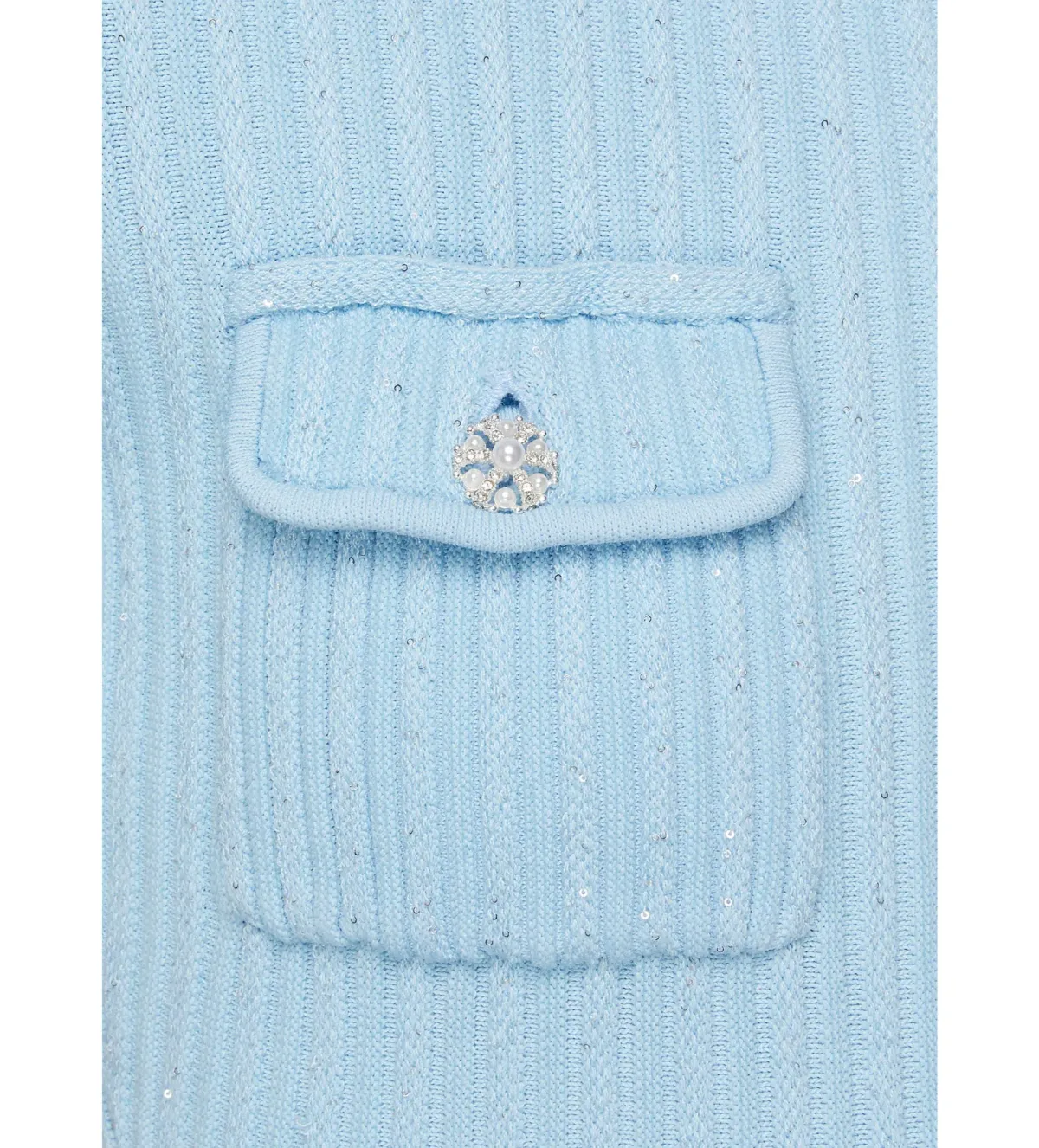 Self Portrait Blue Sequin Knit Mini Dress Size M/AU 8 - Image 8