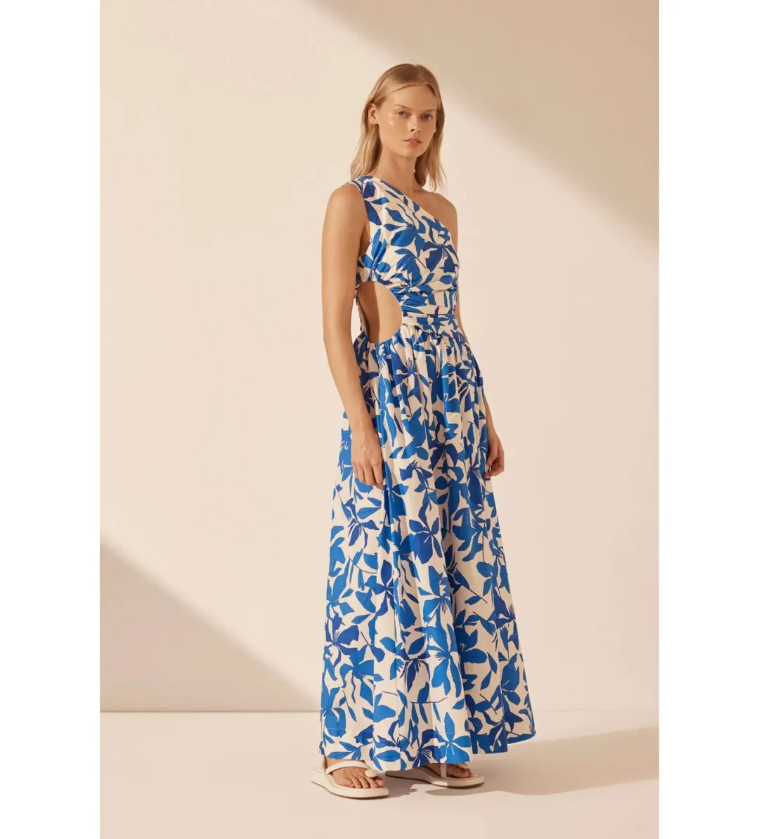 Shona Joy Bleue Asymmetrical Cut Out Maxi Dress Size AU 10 for rent on The Volte - main image