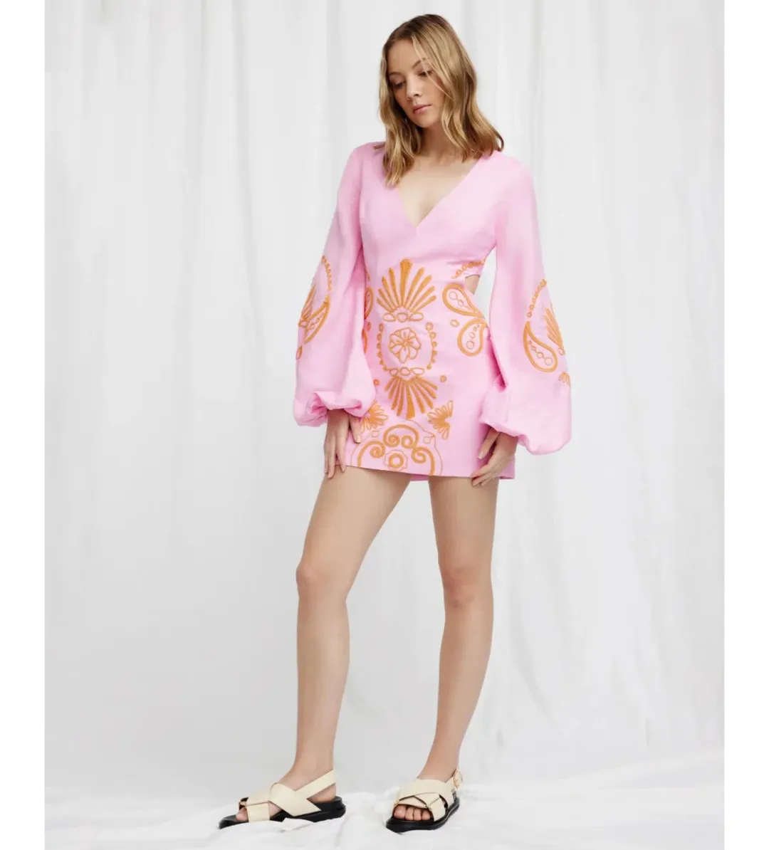 Significant Other Seren Mini Dress Pink Floral Size AU 10 for rent on The Volte - main image