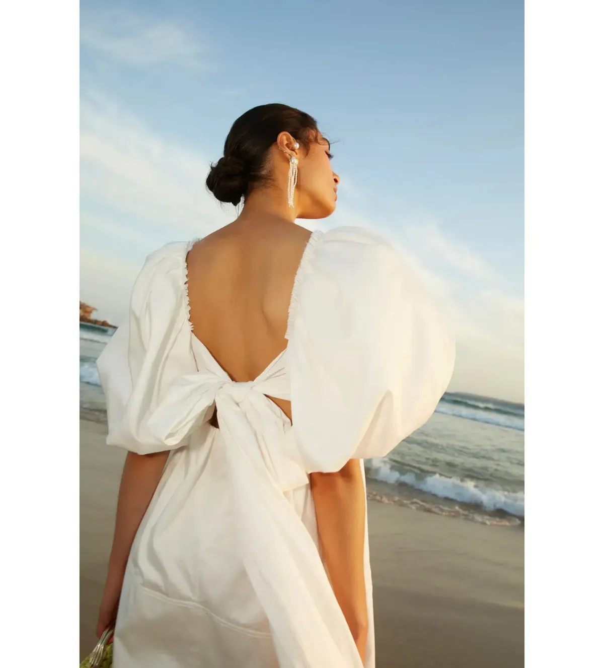 Aje Casabianca Puff Sleeve Mini Dress Ivory Size AU 6 - Image 5