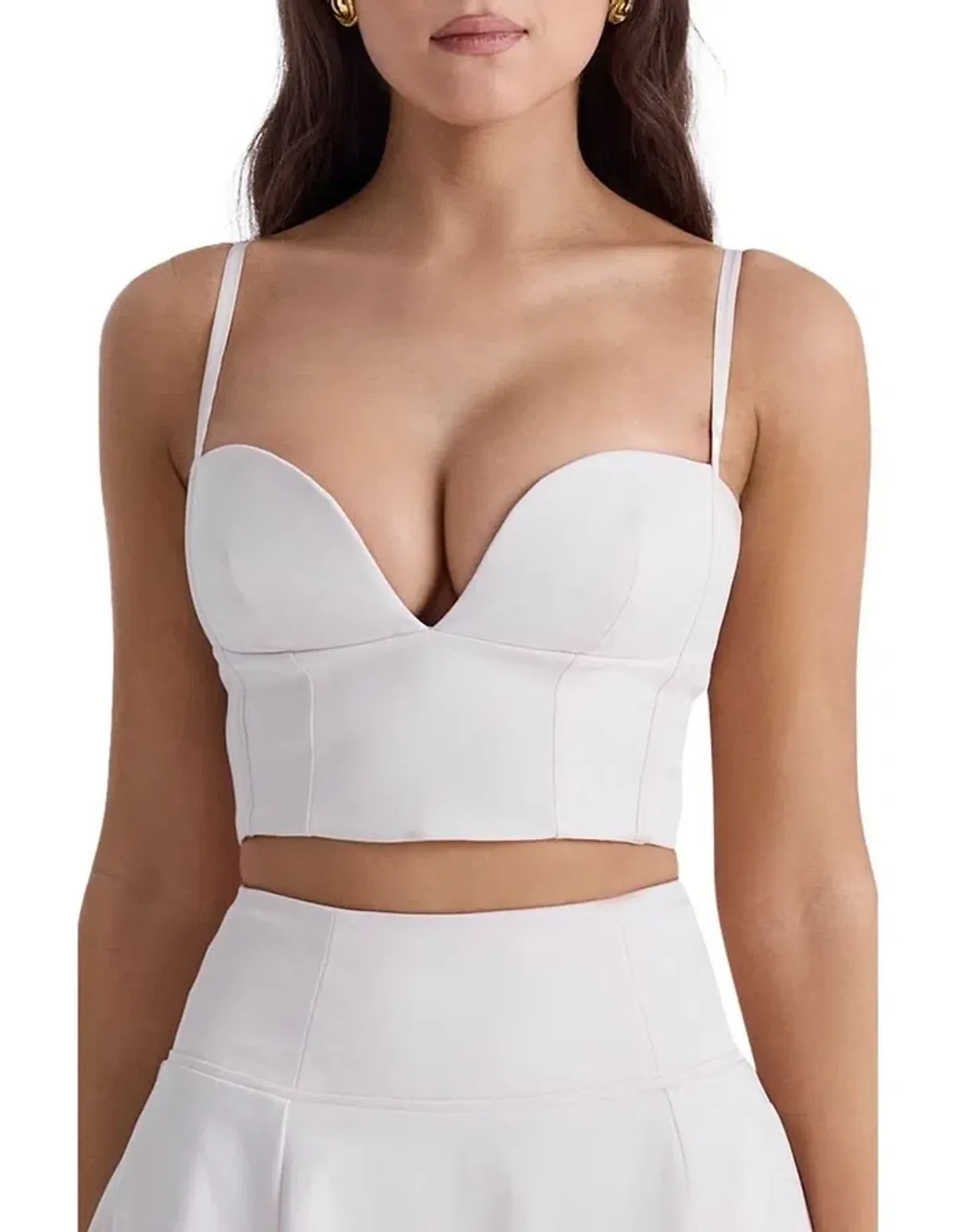 House of CB Pabla Cropped Bralette Top & Rita A-Line Midi Skirt Set Ballerina Pink Size XS / AU 6 - Image 3