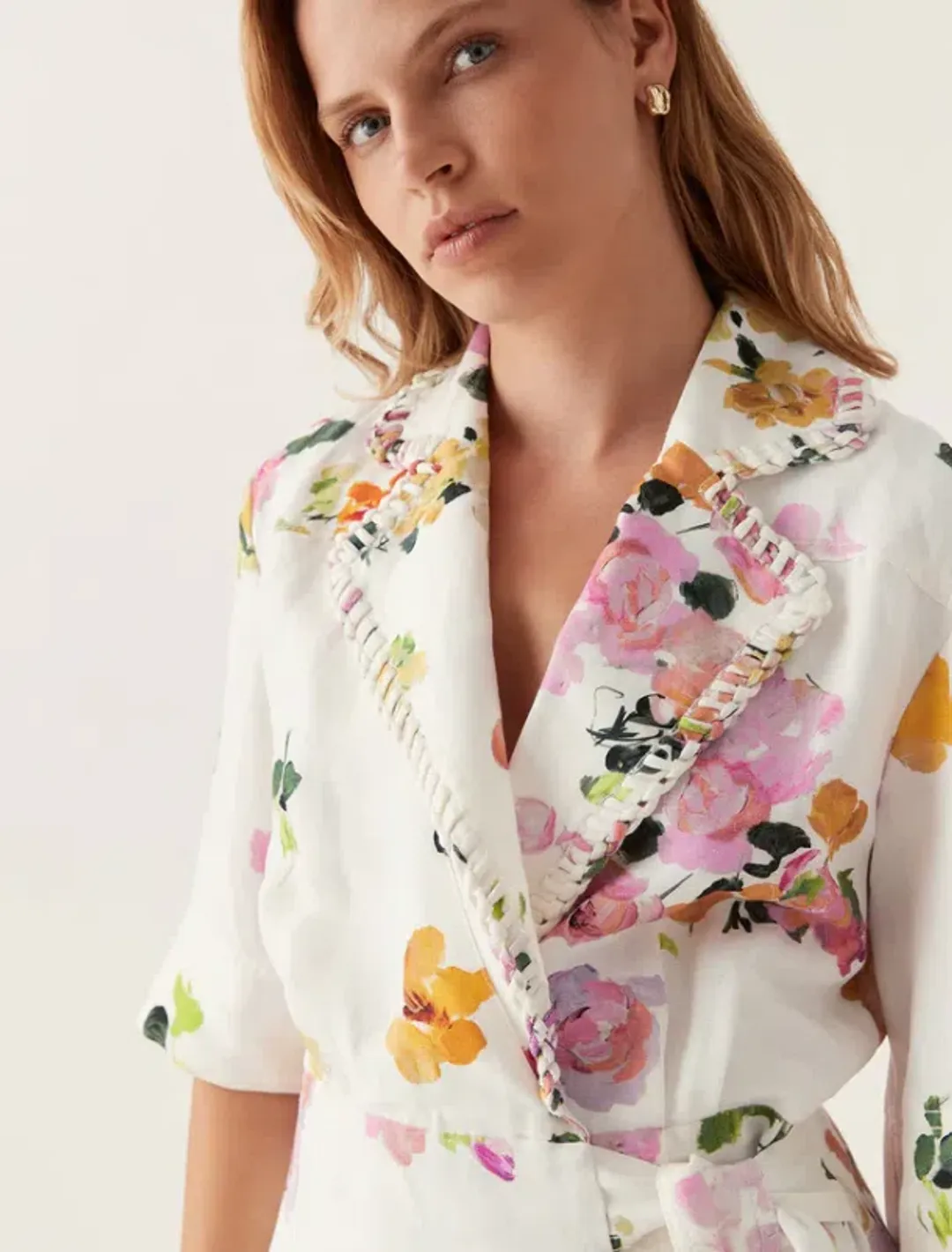 Aje Tabitha Wrap Front Midi Dress Scattered Floral Size 12 for rent on The Volte - main image