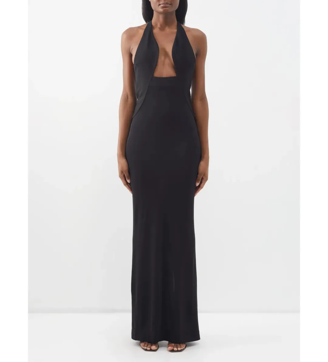 Christopher Esber Tailored Slope Halter Dress Black Size AU 6  for rent on The Volte - main image