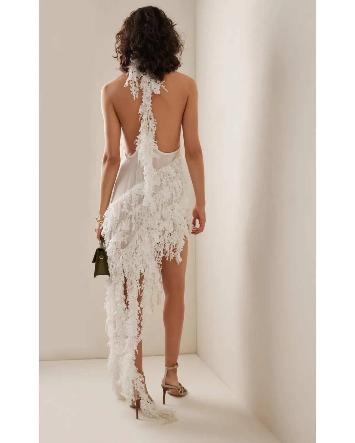 Zimmermann Tama Sequin Asymmetric Linen Silk Dress White Size 0P / AU 6 - Image 2