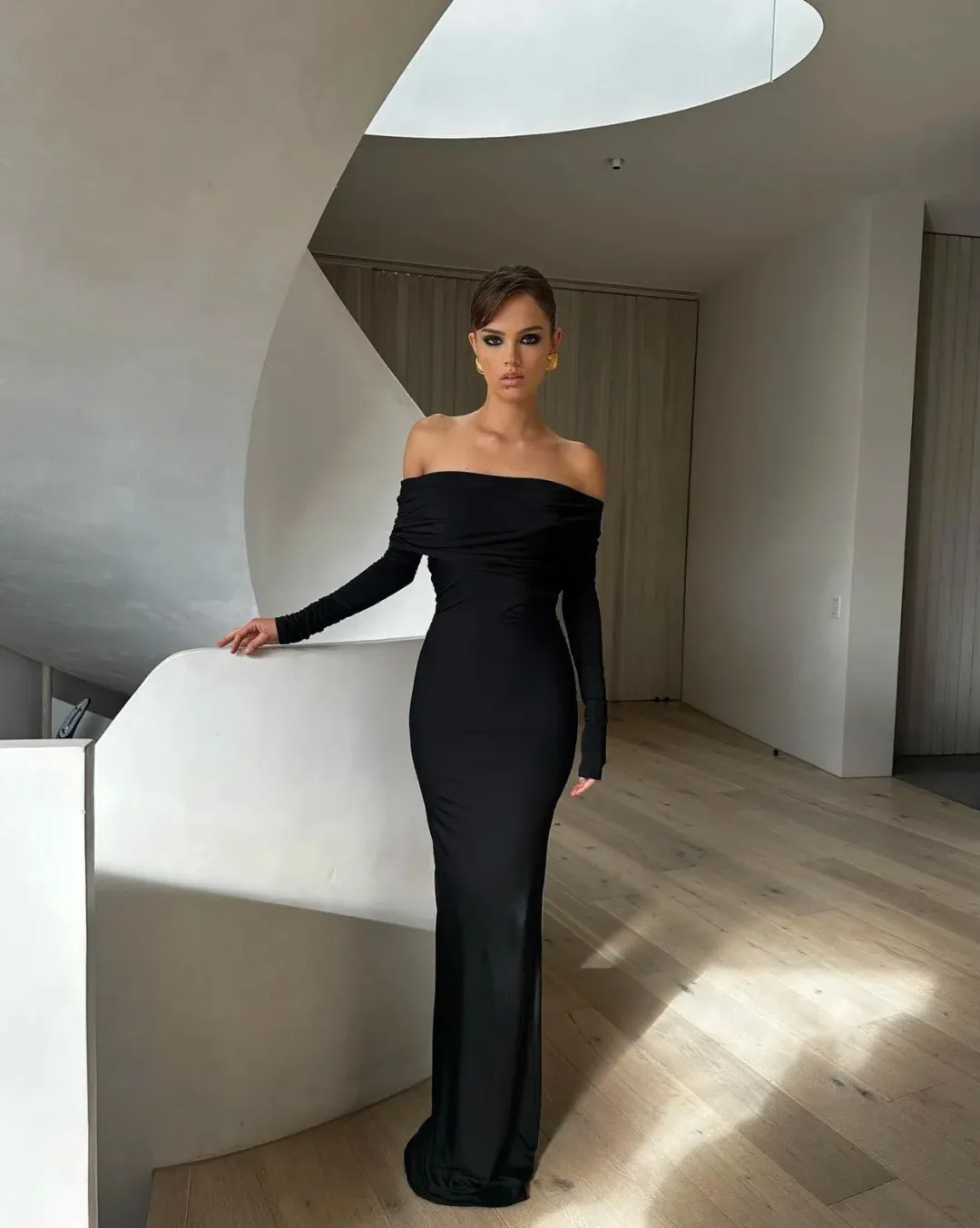 Effie Kats Gwen Gown In Black Size L/12 for rent on The Volte - main image