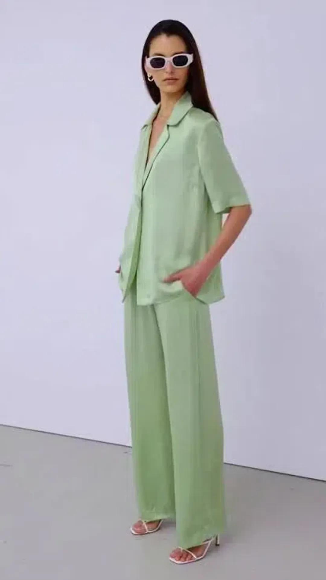 Viktoria and Woods Chorus Shirt & Pilot Pants Set Tarragon Size 1 (AU 8) for rent on The Volte - main image