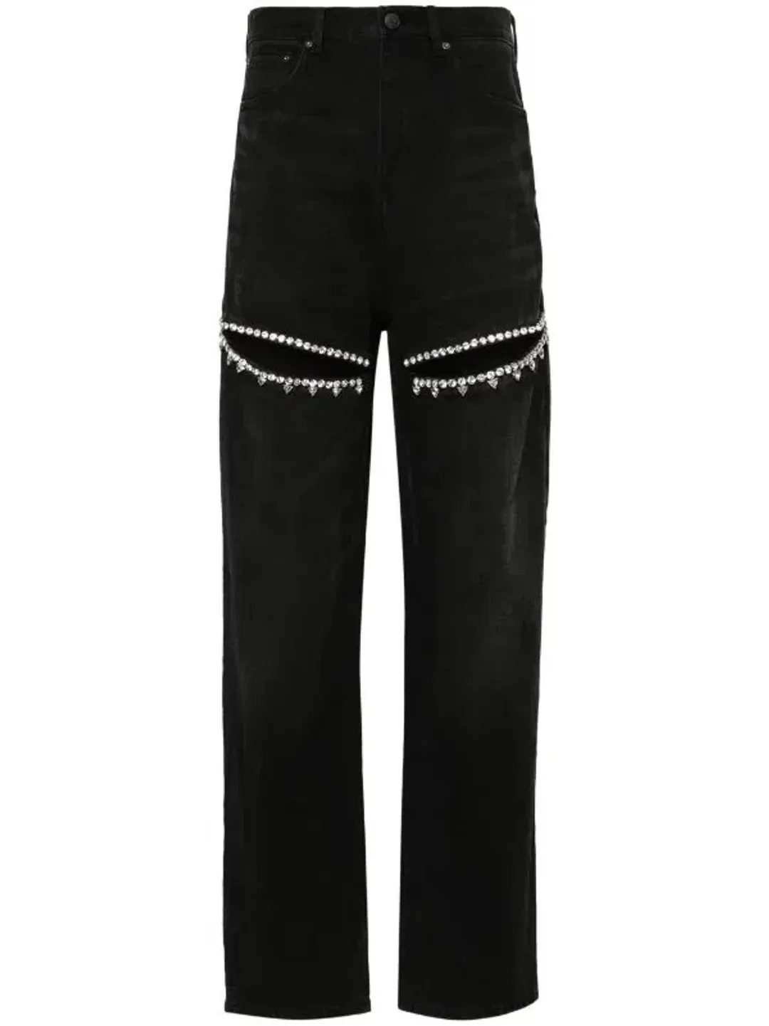 Area Crystal Slit Jeans Black Size 26 / AU 8 for rent on The Volte - main image