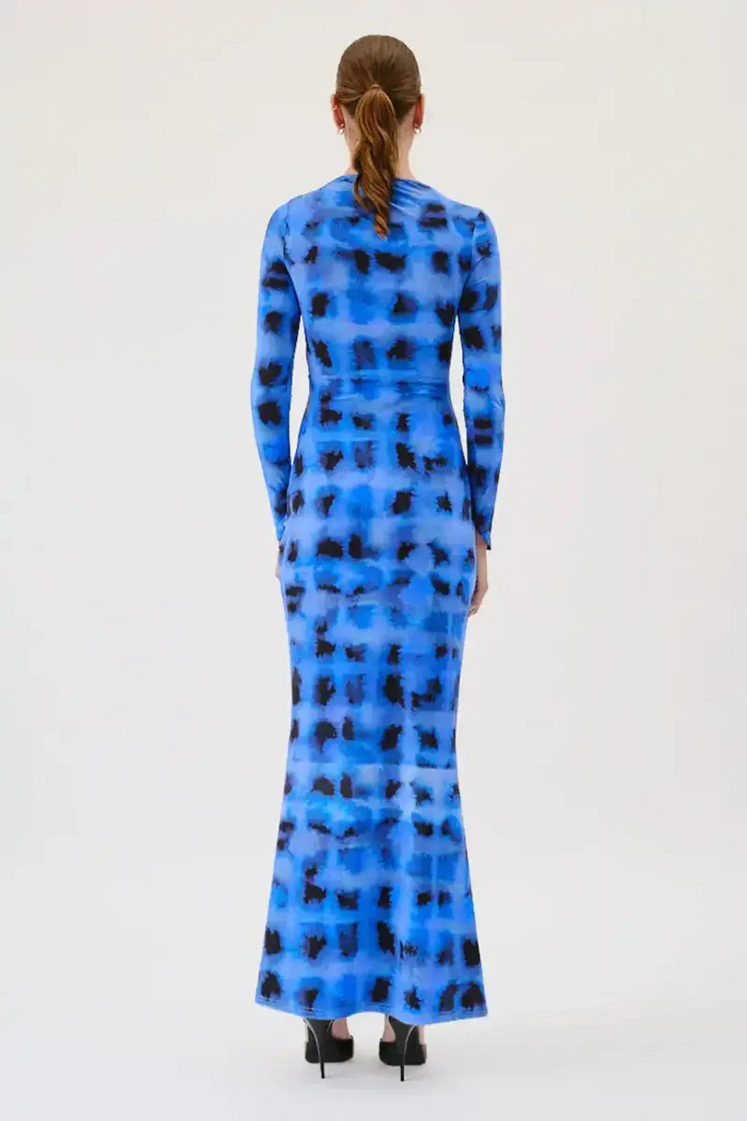 Suboo Shibori Long Sleeve Rouched Maxi Dress Blue Size M / AU 10 for rent on The Volte - main image