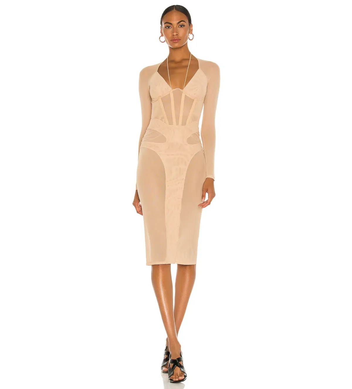 Dion Lee Powertulle Corset Midi Dress in Desert Size AU 10 - Image 1