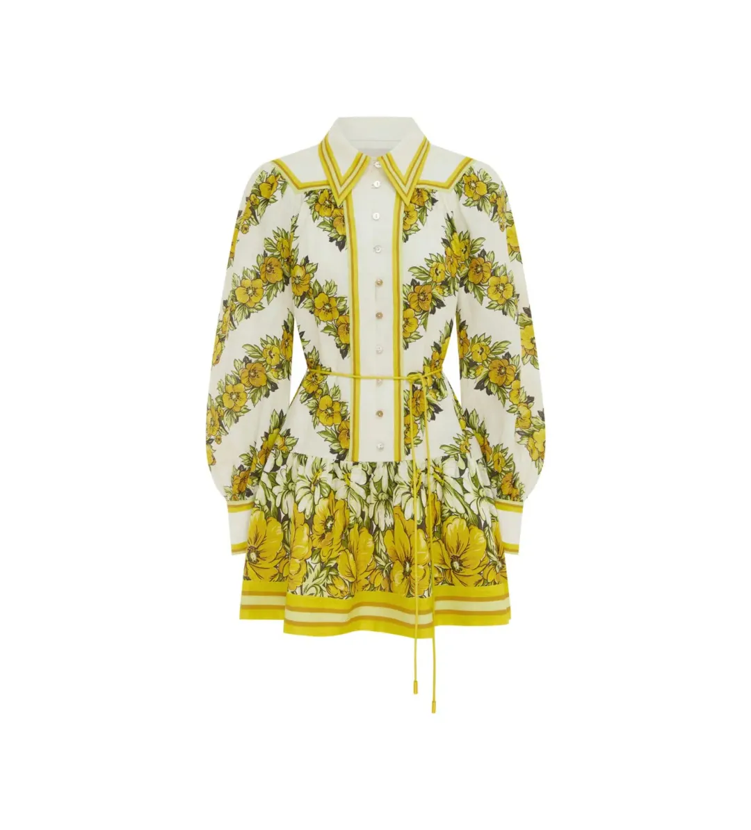 Alemais Gisela Mini Dress Yellow Floral Size AU 16 for rent on The Volte - main image