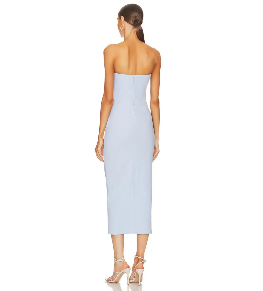 Bec & Bridge Karina Strapless Midi Dress in Powder Blue Size 6  for rent on The Volte - main image