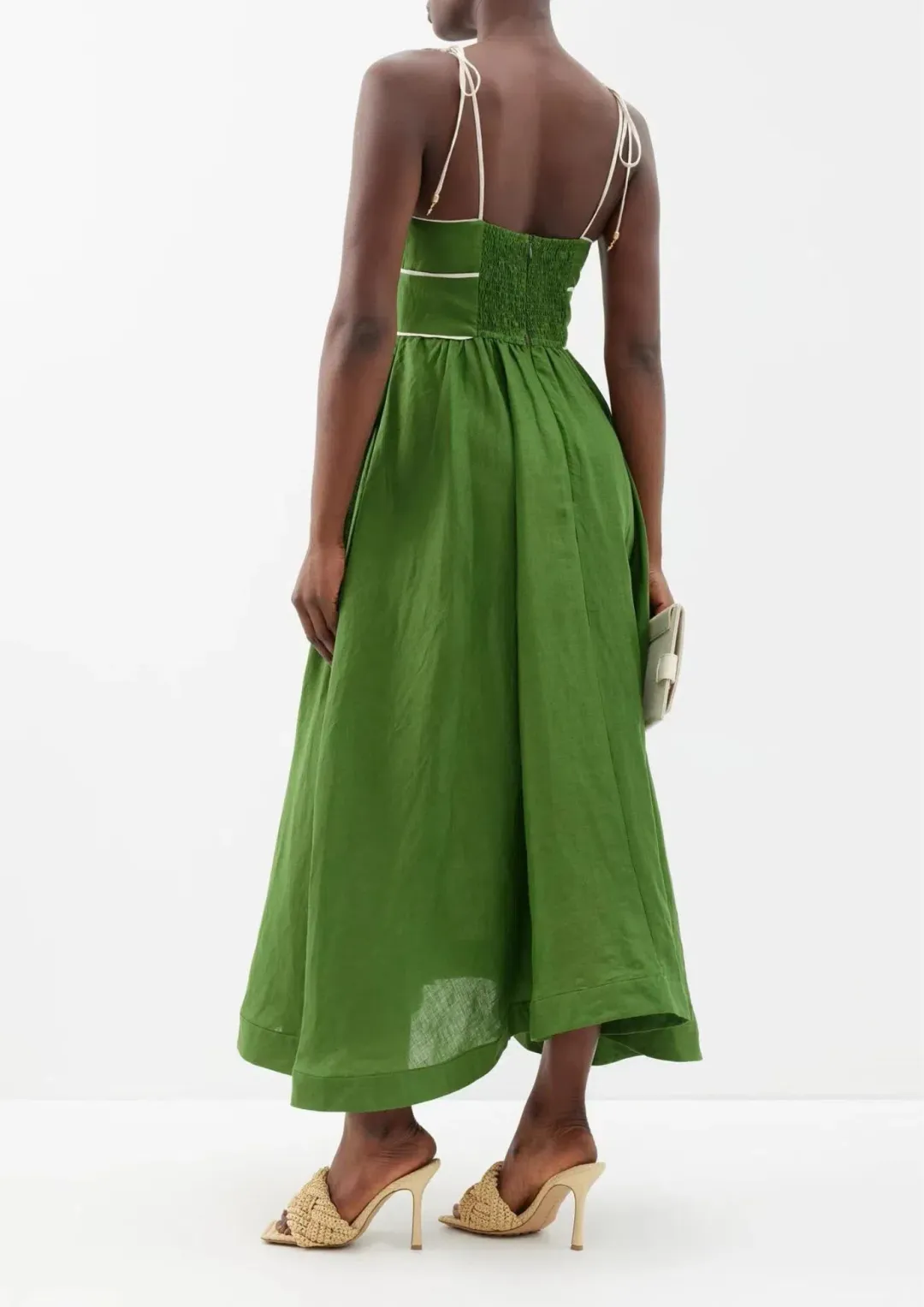 Zimmermann Alight Picnic Midi Dress Dark Green Size 1 for rent on The Volte - main image