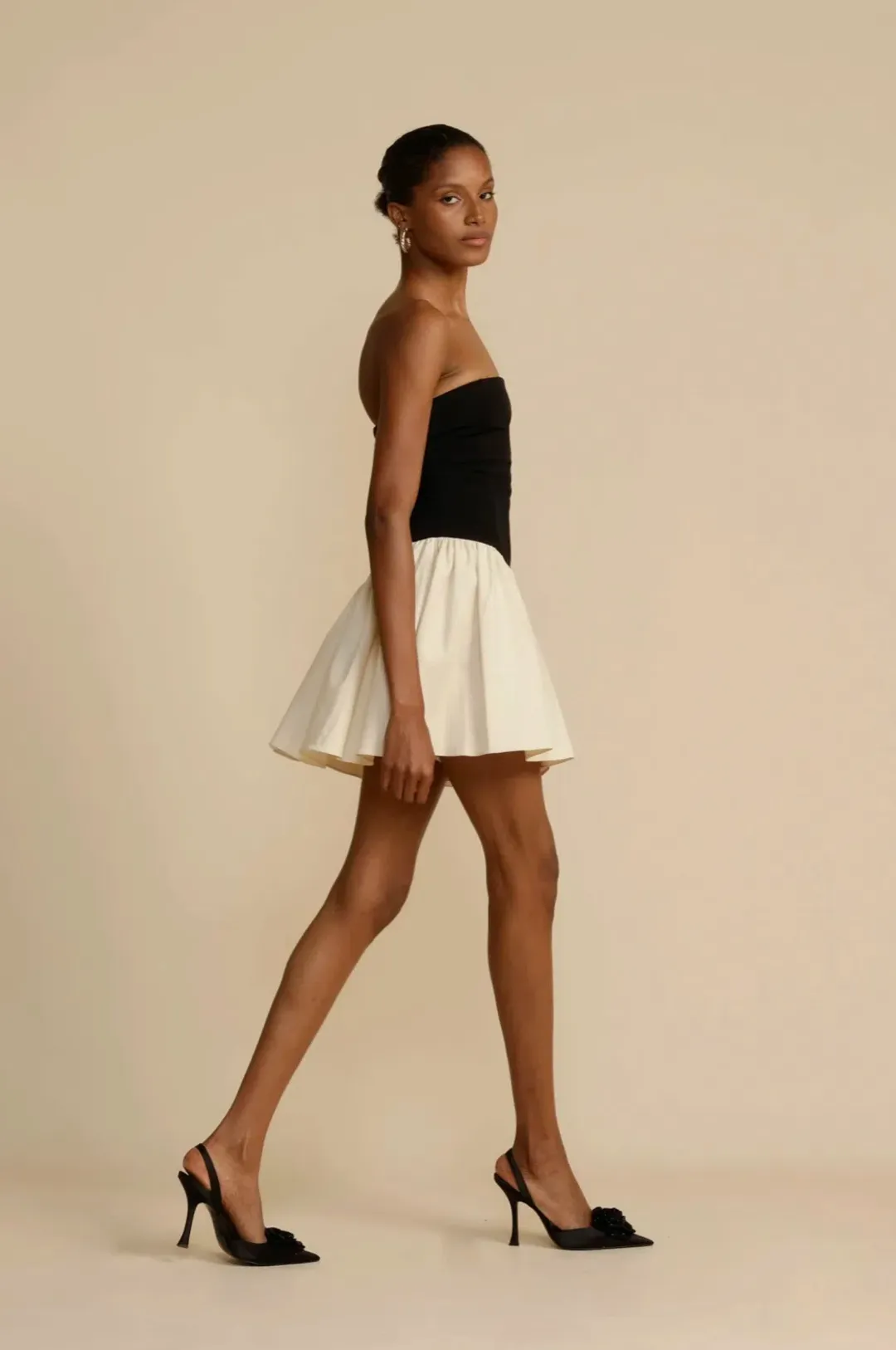 Arcina Ori Celine Mini Dress Black/White Size AU 6 for rent on The Volte - main image