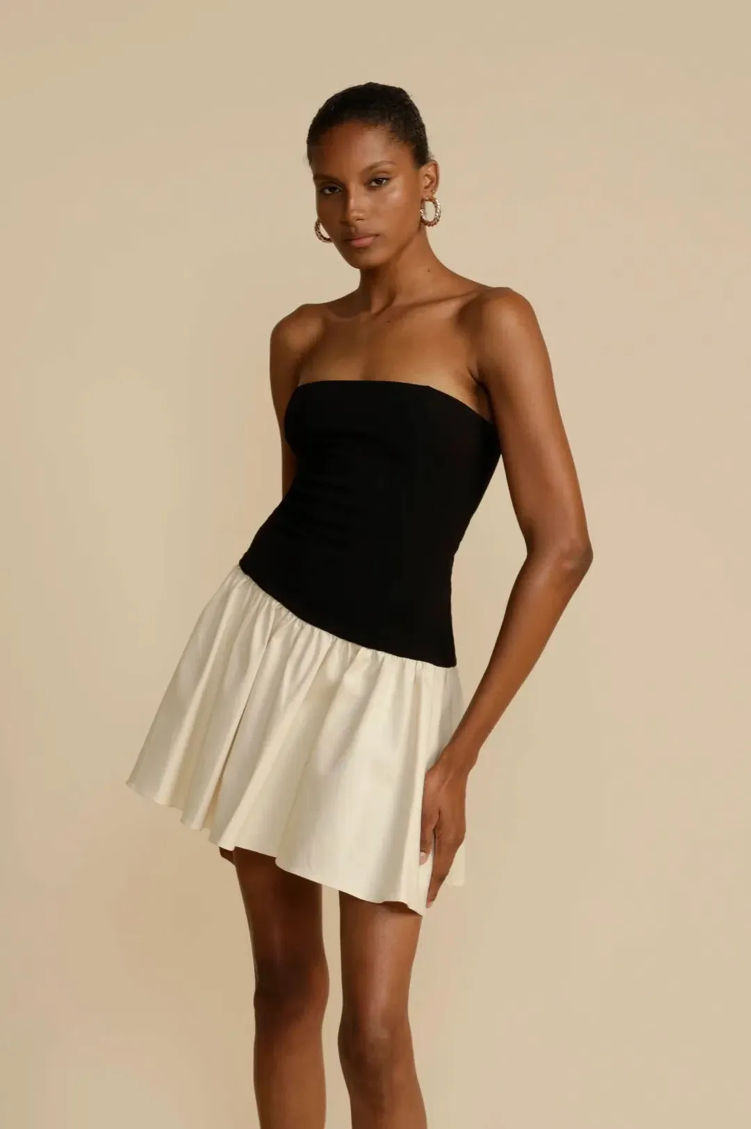 Arcina Ori Celine Mini Dress Black/White Size AU 6 for rent on The Volte - main image
