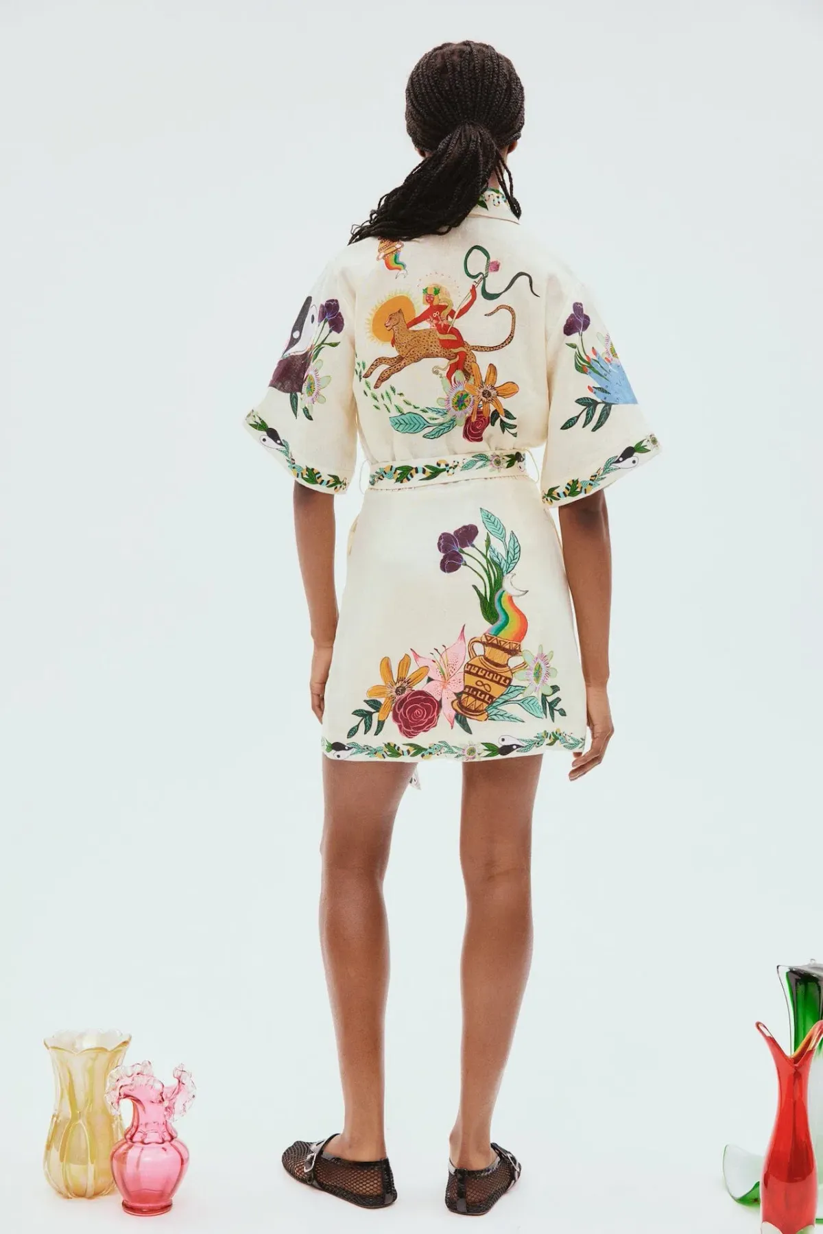 Alemais Meagan Linen Mini Dress Print Size 8 - Image 3