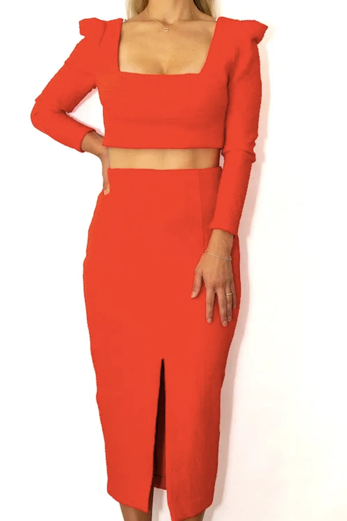 Sheike Hannah Top and Skirt Set Red Size 12 - Image 3