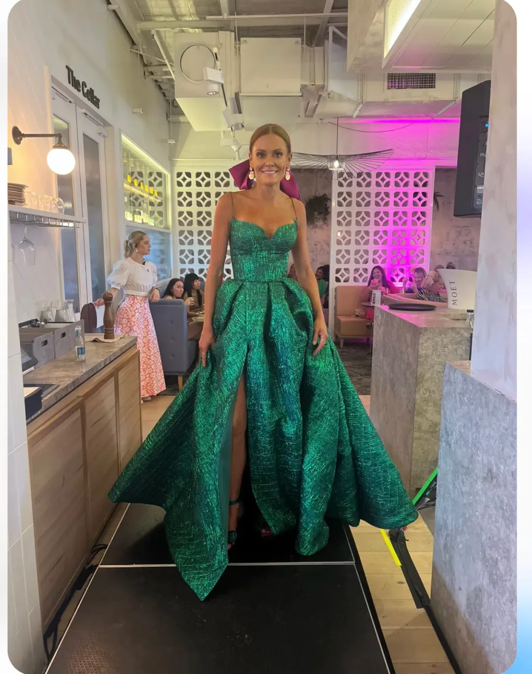 Lia Stubbla Lizard Ball Gown Green Size 12 for rent on The Volte - main image