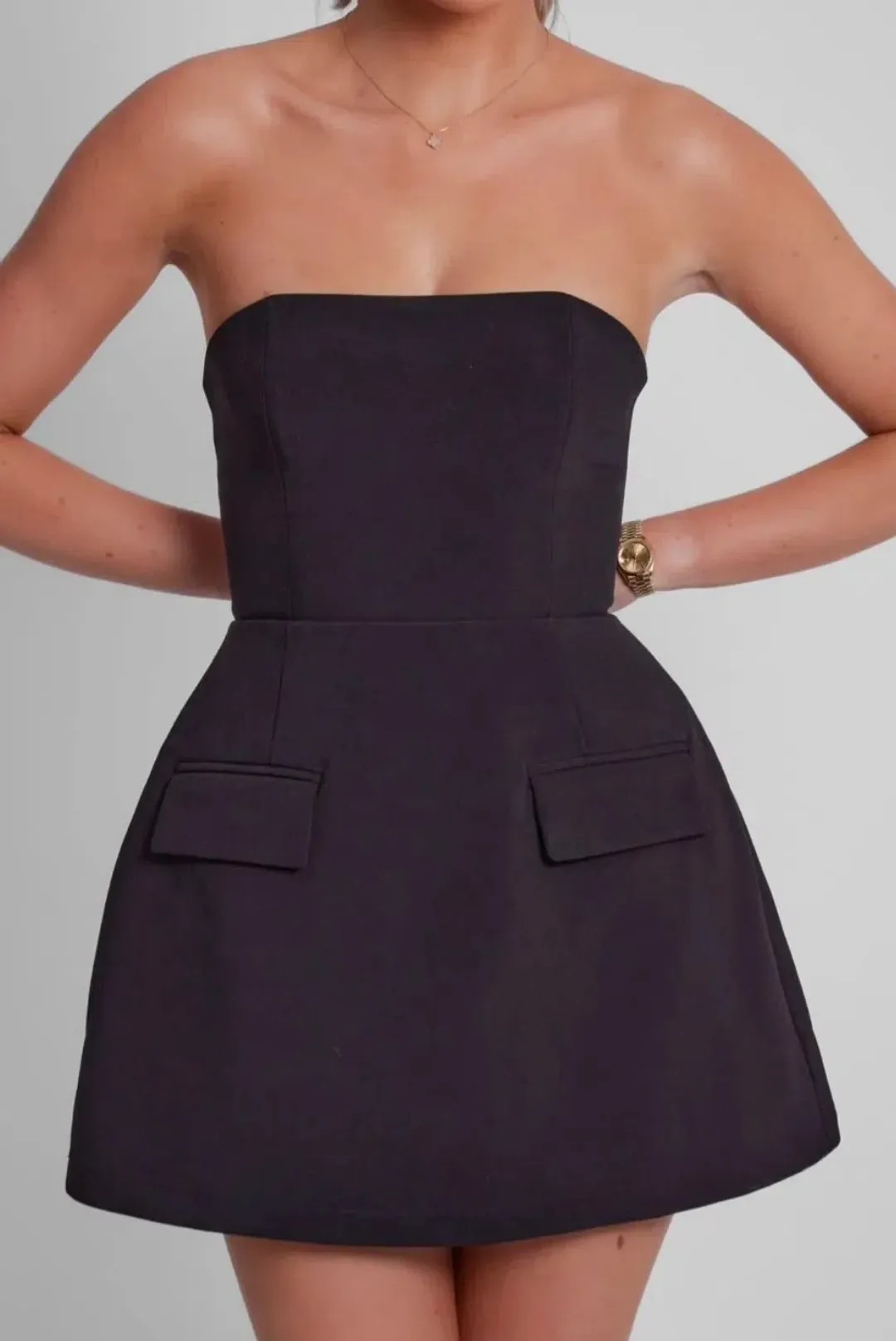 Odd Muse Ultimate Strapless Mini Dress Black  Size 6 for rent on The Volte - main image