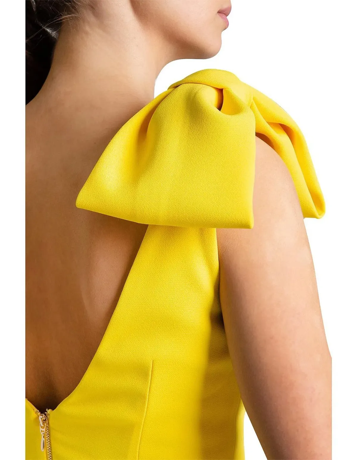 Rebecca Vallance Love Bow Midi Dress Yellow Size 8 - Image 2