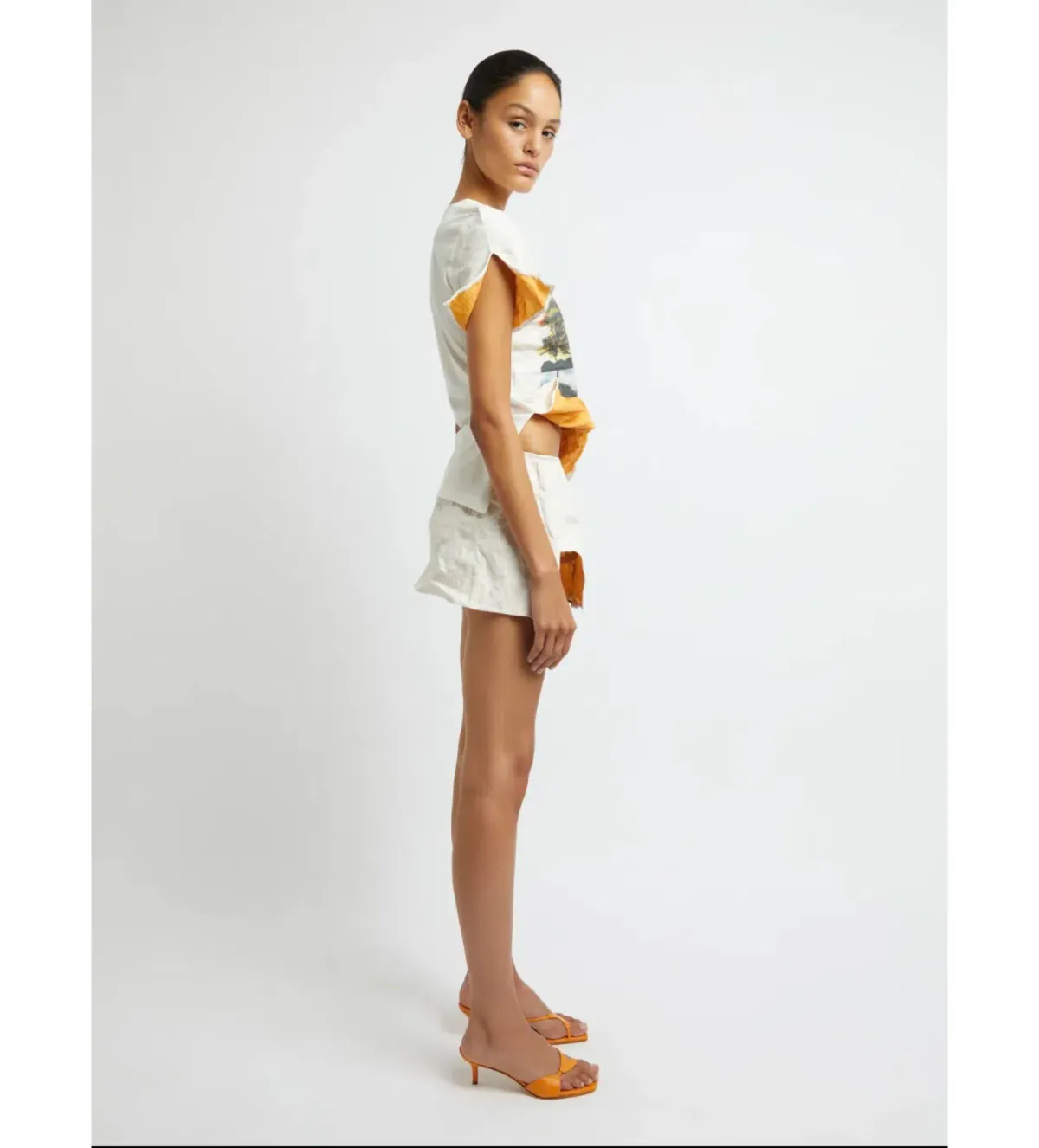 Christopher Esber Lost Souvenir Crushed Graphic Tee and Micro Skirt Size AU 8 - Image 3