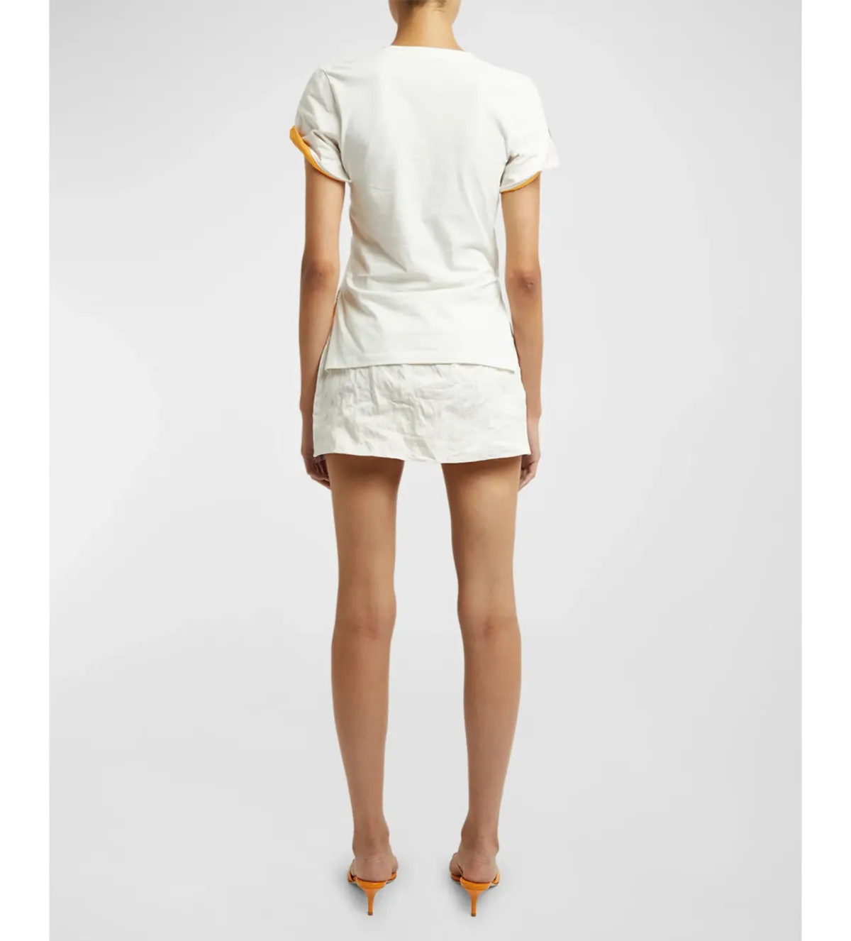 Christopher Esber Lost Souvenir Crushed Graphic Tee and Micro Skirt Size AU 8 - Image 4