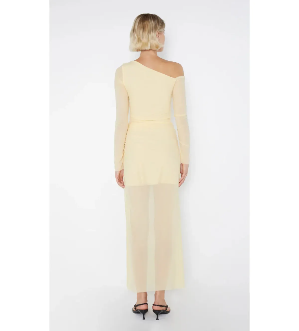 Bec & Bridge Fae Asym Long Sleeve Midi Dress in Butter Yellow Size S / AU 8 - Image 6