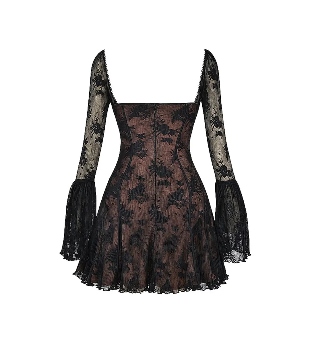 House of CB Analissa Black Lace Corser Mini Dress Size AU 6  for rent on The Volte - main image