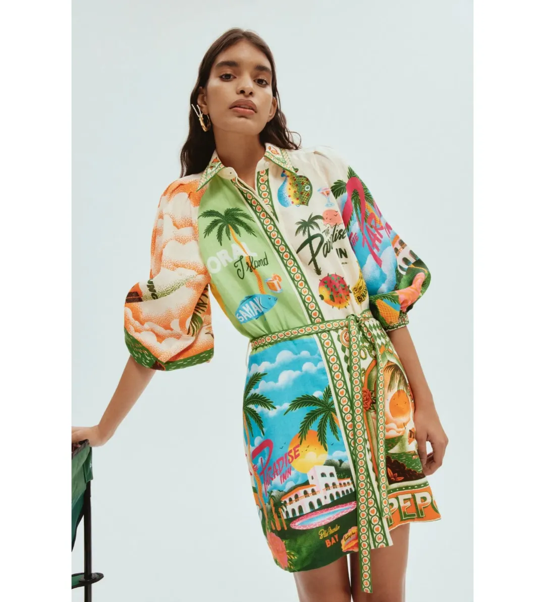 Alemais Paradiso Mini Dress Multi Print Size AU 10 for rent on The Volte - main image