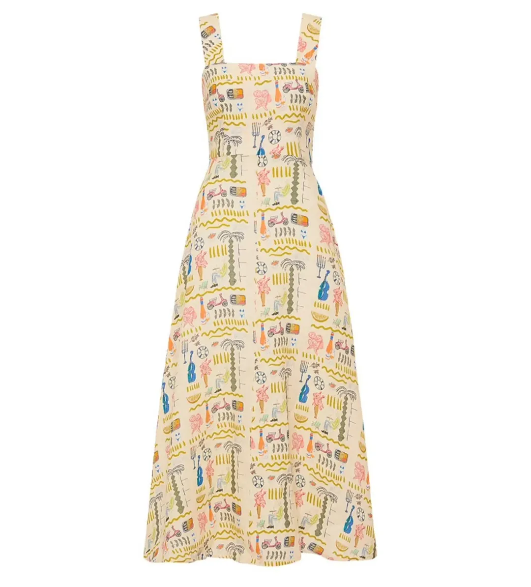 Palm Noosa Rosa Midi Dress in Verano Yellow Size AU 8 for rent on The Volte - main image