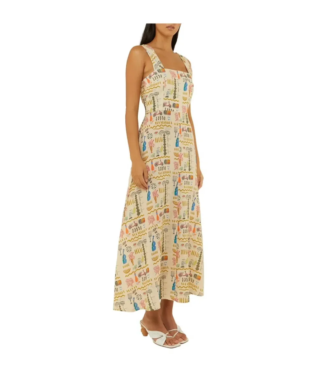 Palm Noosa Rosa Midi Dress in Verano Yellow Size AU 8 for rent on The Volte - main image