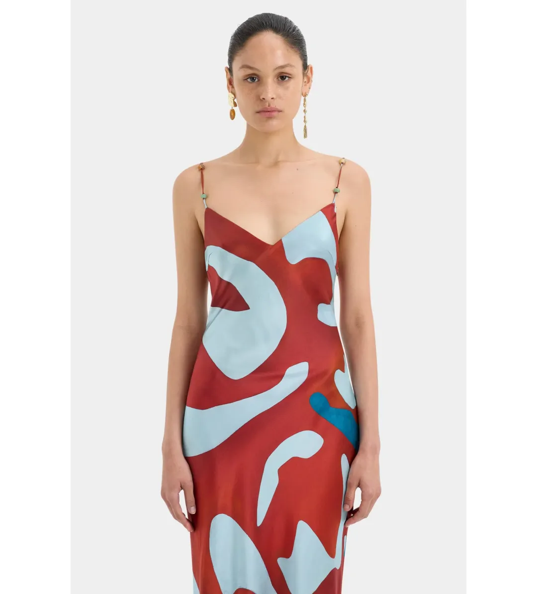 Sir The Label Frankie Slip Maxi Dress in Ruby Reflection Size AU 6 for rent on The Volte - main image