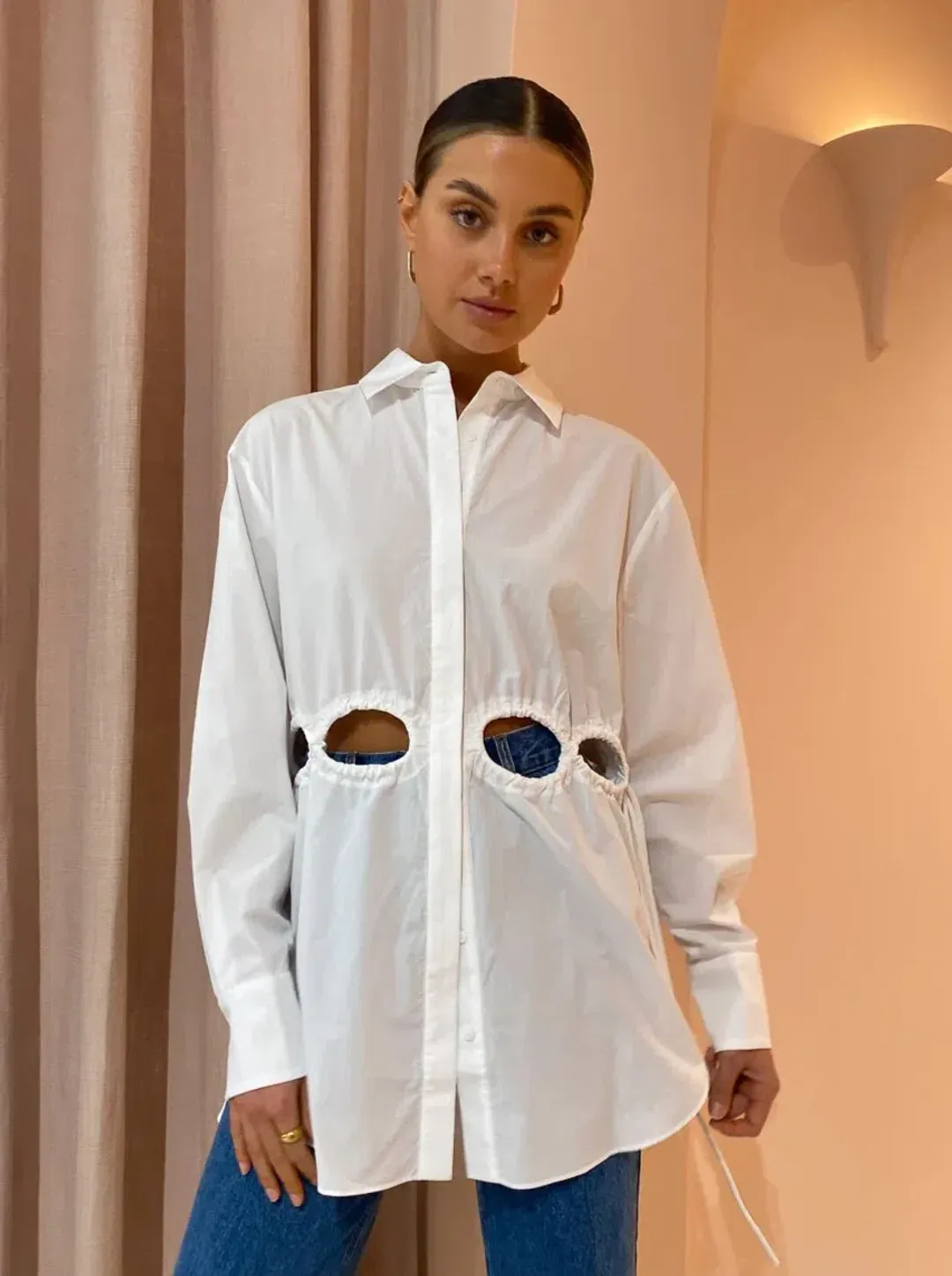 Sir the Label Mason Laced Shirt Dress White Size 10 for rent on The Volte - main image