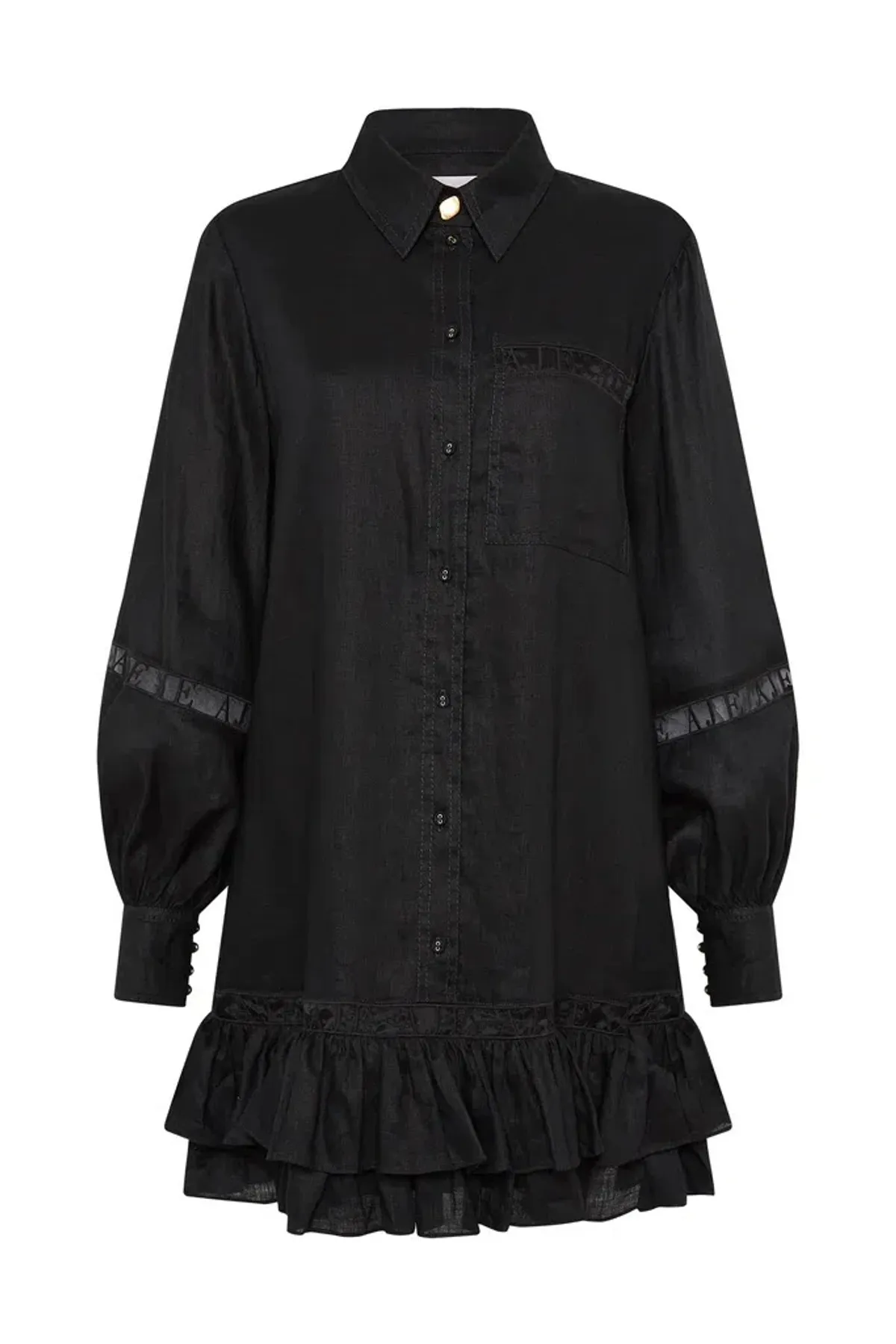 Aje Reframe Logo Trim Mini Dress Black Size 14 - Image 3