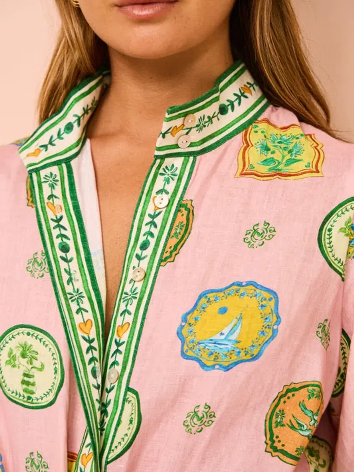 Alemais Porcelain Shirtdress Multi Size 10 - Image 2