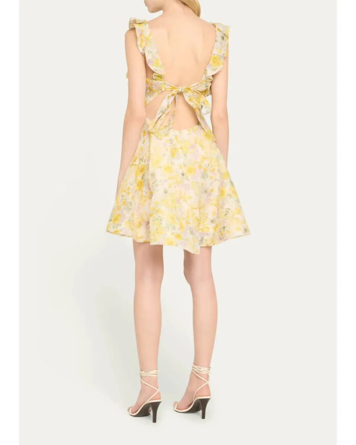 Zimmermann The Harmony Frilled Mini Dress in Citrus Garden Print Size 1 / AU 10 - Image 2