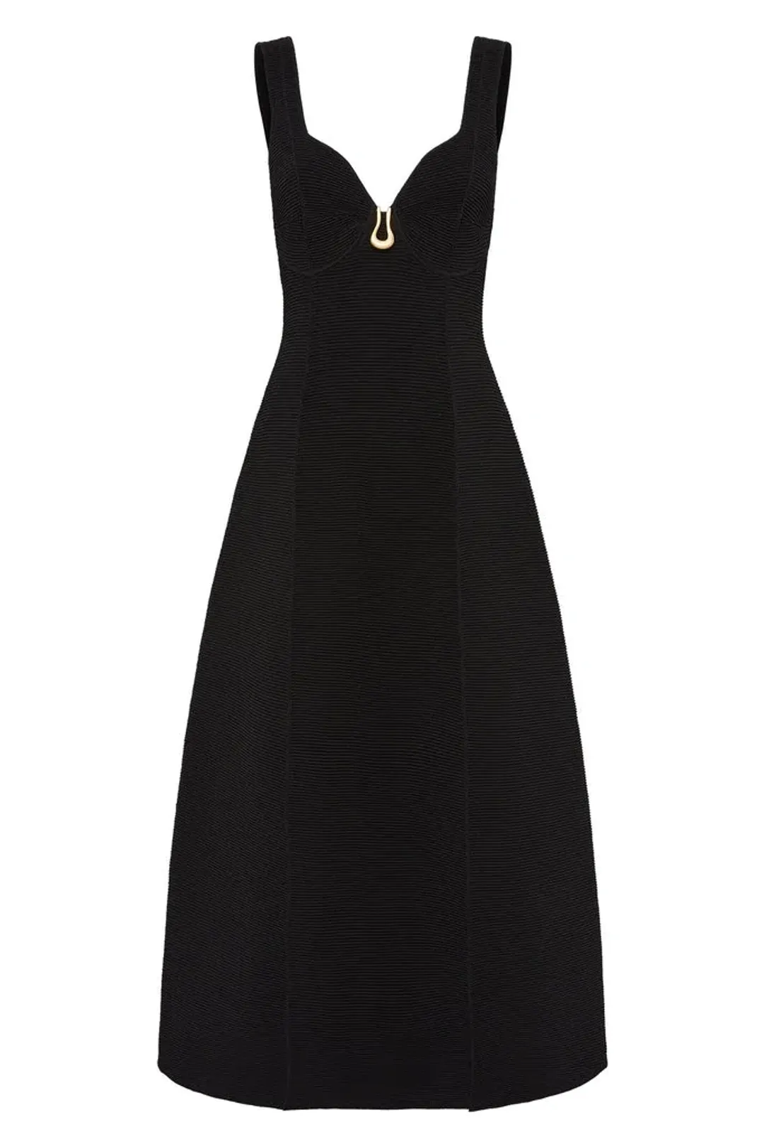 Aje Sylvette Knit Midi Dress Black Size S / AU 8 for rent on The Volte - main image