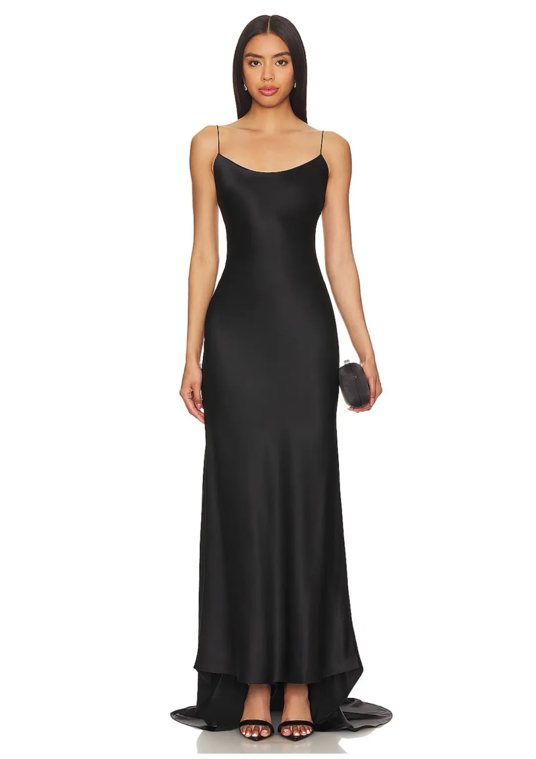 Michael Lo Sordo Scoop Back Slip Maxi Dress Black Size 10 for rent on The Volte - main image