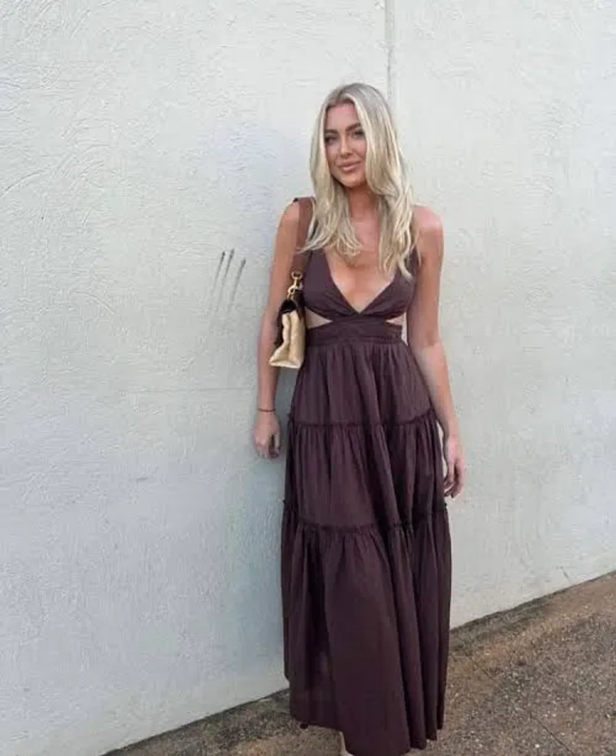 Bec & Bridge Carla V Maxi Dress in Chocolate Brown Size 8 - Image 4