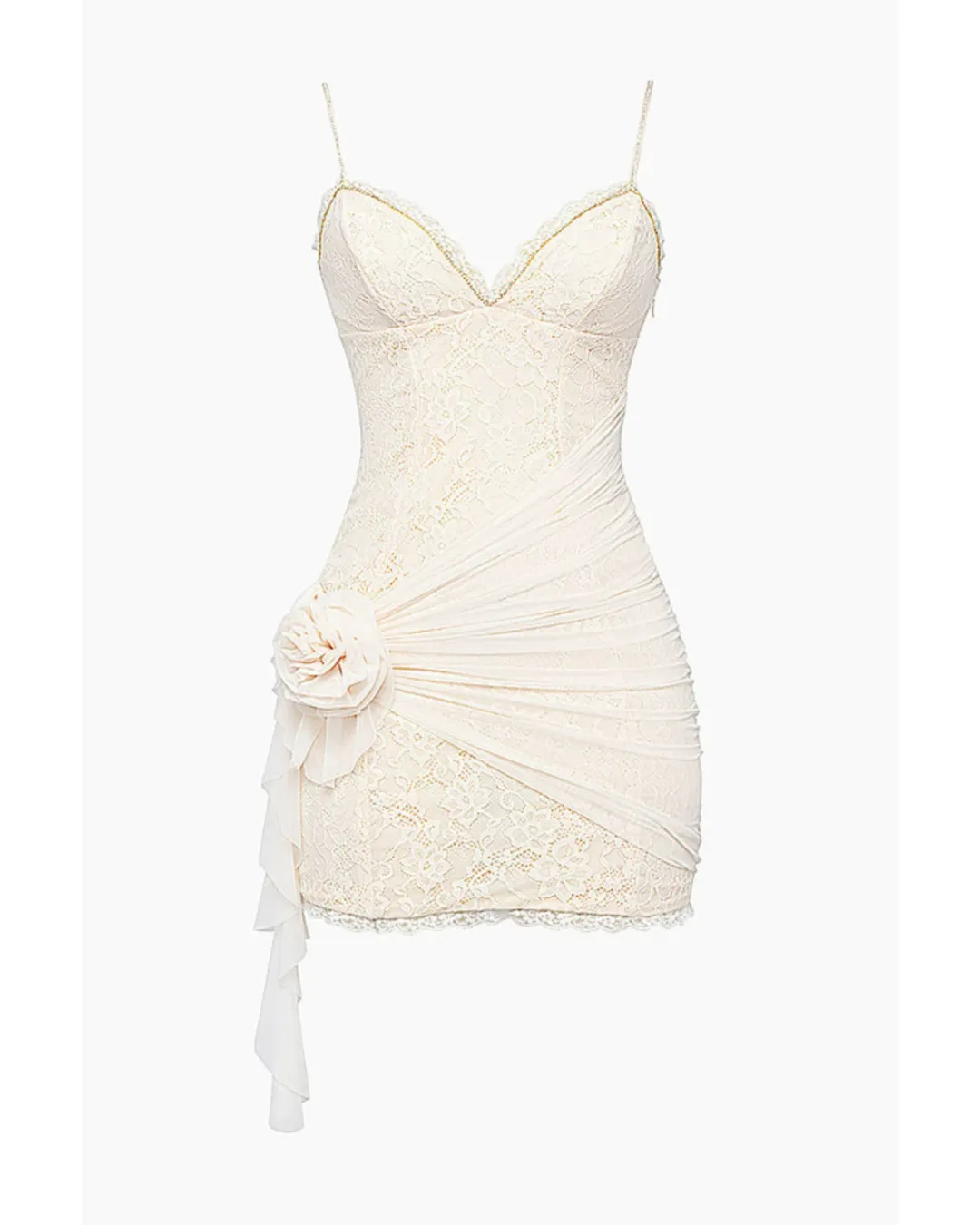 House of CB Mistress Rocks Lace Mini Dress Cream Size S / AU 8 for rent on The Volte - main image