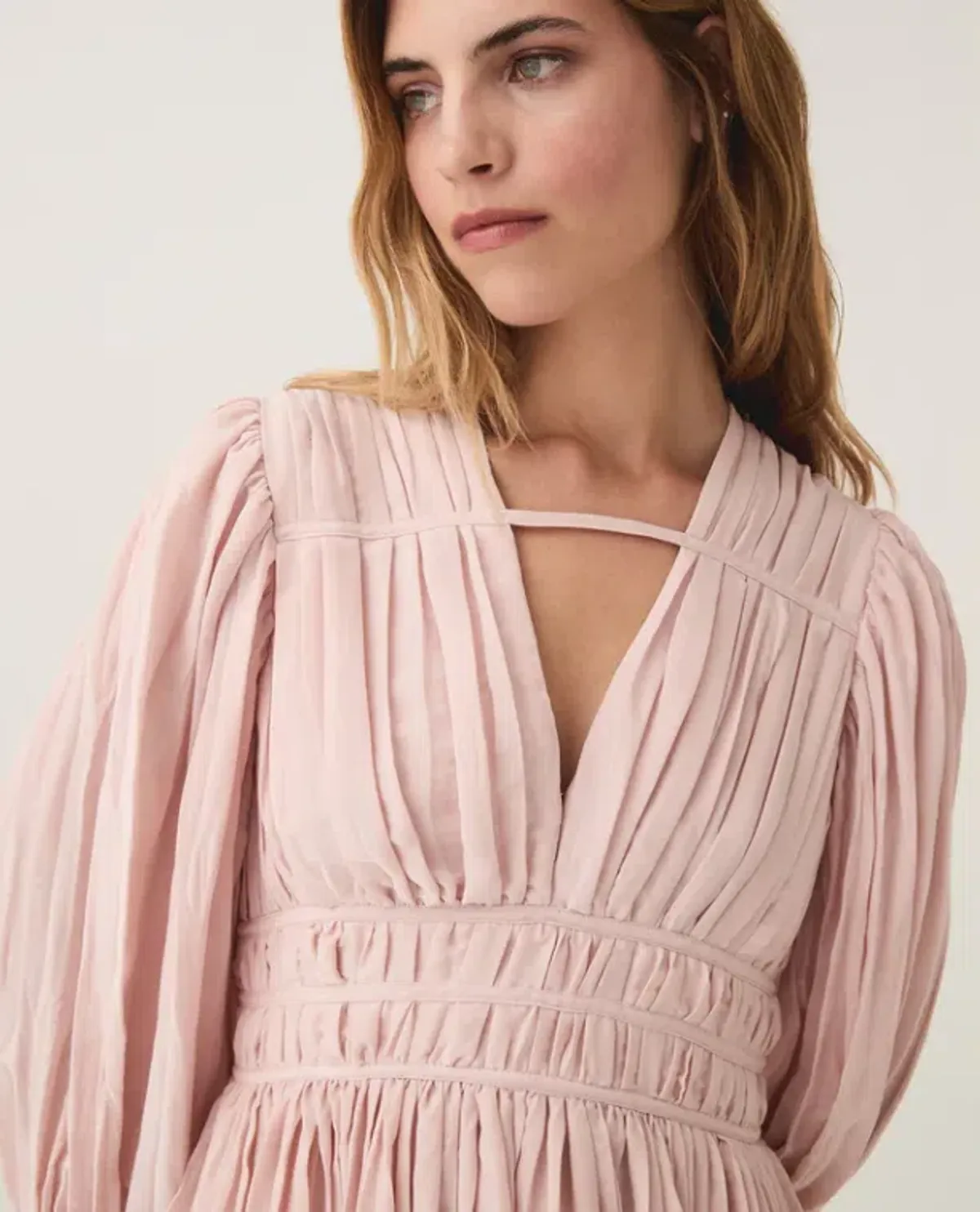 Aje Catalyst Pleated Mini Dress Blush Pink Size 8 - Image 2