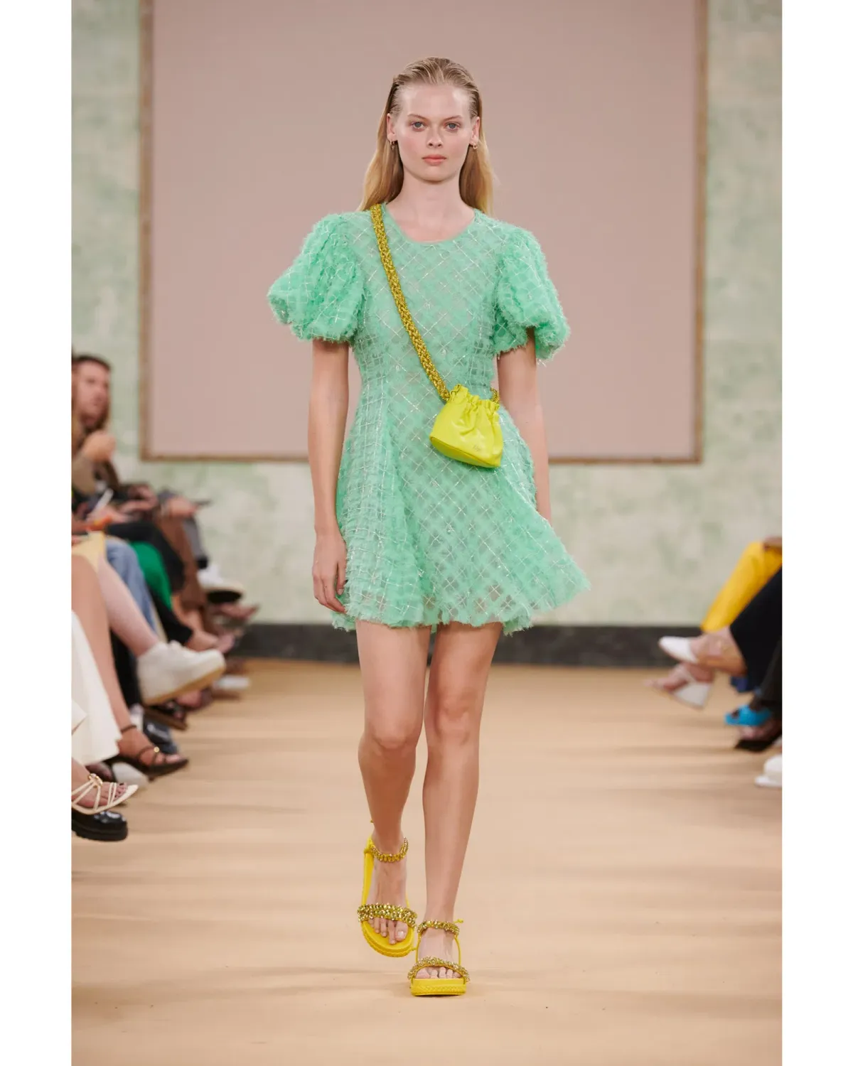 Aje Context Embellished Mini Dress Marine Green Size AU 10 - Image 1