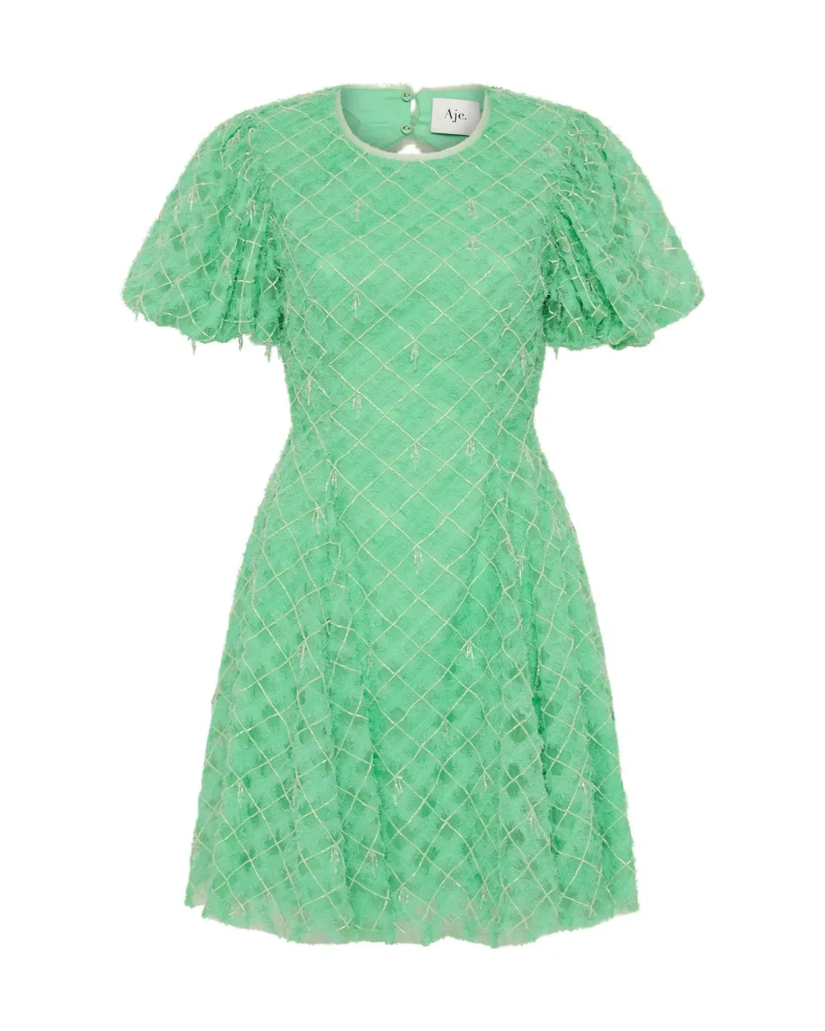 Aje Context Embellished Mini Dress Marine Green Size AU 10 - Image 5