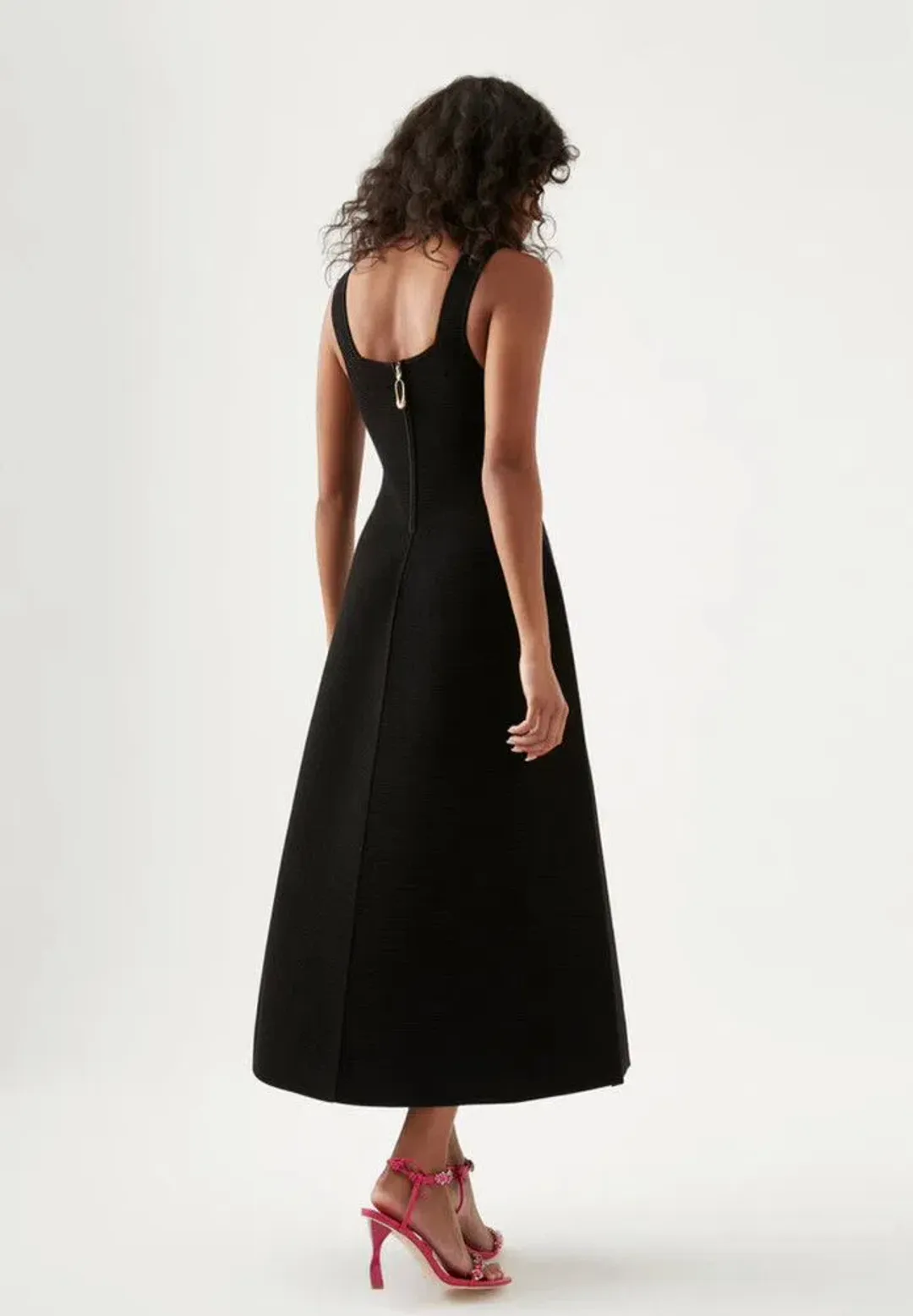 Aje Marisole Knit Midi Dress Black Size AU 10 for rent on The Volte - main image